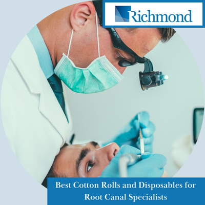 Root Canal Specialist Using Cotton Rolls